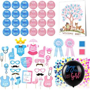 Baby Gender Reveal Party Favors Supplies Ideas Boy or Girl Gender Reveal Decorations Baby Shower Favors Pink Blue Gender Reveal Decor Game