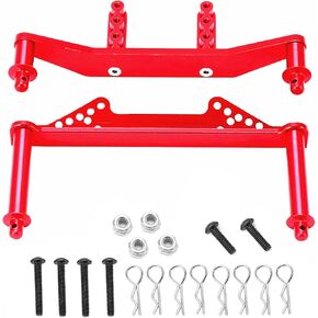Aluminum Front & Rear Body Mounts with Body Posts Upgrade Parts for 1/10 Slash 2WD,Stampede VXL 2WD,Rustler VXL 2WD,Nitro Slash,Nitro Rustler,Ford F-150 Raptor,Replaces #1914R.(Red)