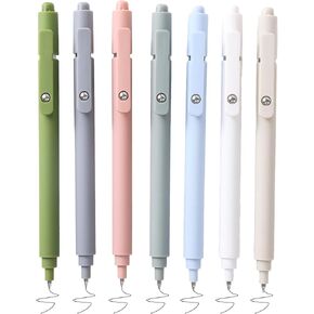 Morandi 7-Pack 0.5mm Black Ink Gel Pens – Retractable, Quick-Dry, Fine Point Writing for School, Office & Journaling – Pastel Aesthetic Design