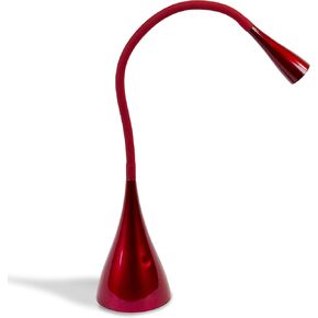 Newhouse Lighting NHGS RD Gooseneck LED Desk Lamp, USB Charging, Touch Dimming, 4.5" x 26" x 4.5", Red