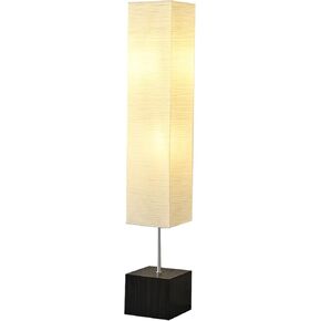 Modern Floor Lamp with Wooden Base，Corner Floor Lamp for Office& Living Room,Home Decor,Reading Room, Off White, 58" H