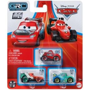 Disney Cars Mini Racers 3 Pack (Grc Racers 1 Francesco Bernoulli, Lightning McQueen and Carla Veloso)