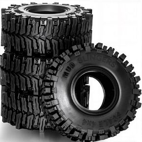 2.2 Crawler Tires – 1/10 RC Crawler Mud Terrain Super Grip Soft Rubber Tyre for RC Crawlers，OD 130mm x 55mm，2.2 Mud Tires Compatible with Traxxas TRX4, Axial SCX10, 90047, D90, TF2, Tamiya CC01 (4pcs)