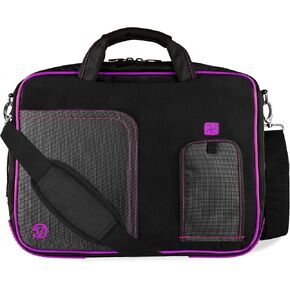 Slim Travel Briefcase Laptop Bag 13 14-inch for Inspiron, Dell Latitude, ChromeBook, Alienware (Purple)