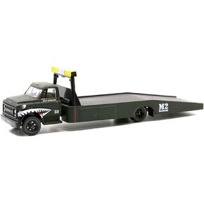 M2 1968 Chevy C60 Flatbed Truck #68 Matt Dark Green with Graphics Maj. G Action Line Limited Edition to 21120 Pieces Worldwide 1/64 Diecast Model Machines 39100-HS01