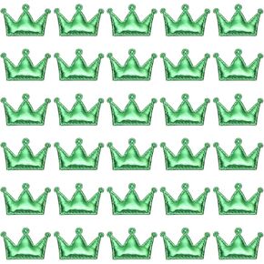 PATIKIL 100Pcs Crown Appliques Sew on Patches, Shiny Crown Embellishment Patches PU Padded Fabric Charms for DIY Craft Scrapbooking Decoration Wedding Home Decor, Light Gold