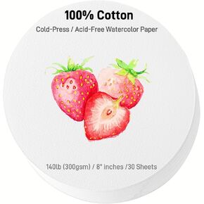 Feitake 9 "X12" Paper Paper Bapk Pack 120Sheets 100 ٪ ورقة قطنية / 140 رطل (300GSM) / Prog Press Artist Paint