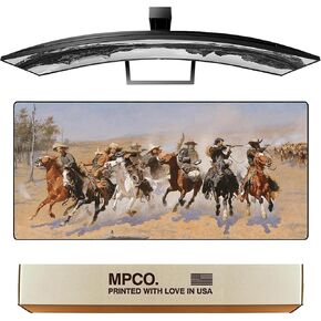 Western Landers-Peak Large Size Gaming WFH Mousepad Full Desk (Landers-Peak, DuraGlyde Fabric (Large (36" x 17"))