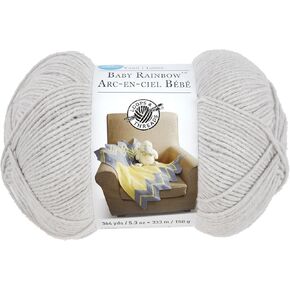 Baby Rainbow Yarn by Loops & Threads - Yarn for Knitting, Crochet, Weaving, and Arts & Crafts - Snow White, Polyester, 5.3 oz