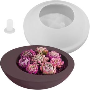Large Round Container Mold Epoxy Resin Concrete Candle Holder Silicone Irregular Bowl Storage Resin Concrete Molds Cement Plaster Moulds Jewelry Trinket Tray Plate Mould for Art Craft Decor