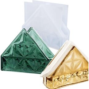 Napkin Holder Silicone Resin Mold Triangle Shaped Tissue Dispenser bookends Epoxy Silicone Casting Molds for Tables Dining Kitchen Restaurant Picnic,3D DIY Making Handmade Display Decor Crafts