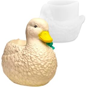 Cute Duck Shaped Jar Silicone Mold – 3D Duck Bowl Molds for Epoxy Resin, Concrete, Plaster, Jesmonite – Candle Trinket Jewelry Pot, Ideal for Rustic Nature-Garden Décor