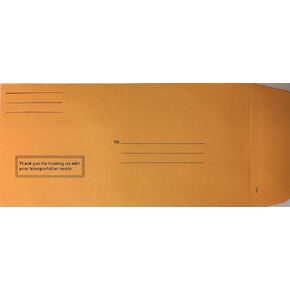License Plate Envelopes Preprinted Self Seal 100 Quantity (T3SL)