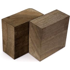 Exotic Wood Zone Pack of 2 Walnut Wood Blanks for Bowls | Hardwood Bowl Blanks | Unfinished, Kiln-Dried, Sustainable Hardwood for Handcrafted Decorative Bowls & Functional Pieces (6" x 6" x 2")