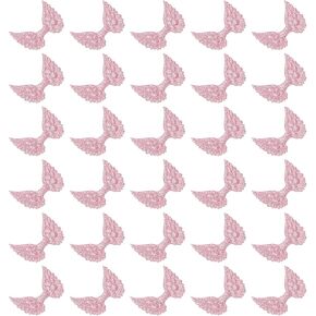 PATIKIL 30Pcs Angel Wings for Crafts, Glitter Mini Angel Wings Ornament Fabric Wings Sew on Doll Patches Embellishment for Hair Accessories DIY Crafts, Red