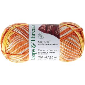 Silky Soft Multi Yarn by Loops & Threads - Yarn for Knitting, Crochet, Weaving, and Arts & Crafts - Opal, Bamboo, 3.5 oz