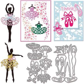 GLOBLELAND Ballet Dancer Cutting Dies for DIY Scrapbooking Dancing Shoes and Clothes Metal Cut Dies Bow and Ballet Skirt Die Cut for Party Card Making Photo Album Craft Decor