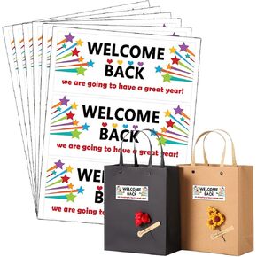 Top label Welcome Back to School Sticker Label,Back-to-School Present Package Stickers,4X2 Inch,120 Pcs Per Pack