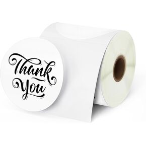 BETCKEY 3 Inch Circle Thermal Sticker Labels, Compatible with Zebra & More Label Printer, Perforated [10 Rolls, 5000 Round Labels]