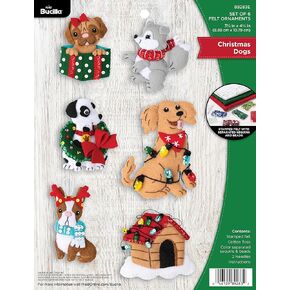 Bucilla Felt Applique 18" Stocking Making Kit, Christmas Dogs, Perfect for DIY Arts and Crafts, 89251E in Saudi Arabia