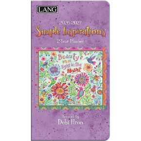 Lang Companies, Simple Inspirations 2 Year 2026 Pocket Planner, 3.63'' X 6.5'', Weekly Calendar with Spiral Binding