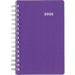 Brownline® 2026 DuraFlex Daily/Monthly Planner, Appointment Book, 12 Months, January to December, Twin-Wire Binding, 8" x 5", Purple (CB634V.PUR-26)