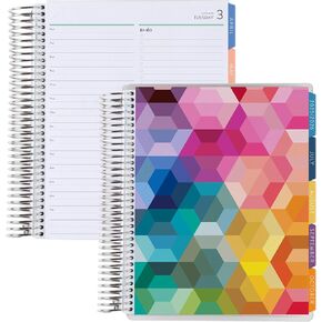 Erin Condren 12-Month Spiral Daily Life Planner Duo (Jul 2025 - Jun 2026), 7x9 Daily and Monthly Planner, Two 6-Month Books, Wildflowers Covers and Bouquet Covers, Bouquet Theme, Platinum Coil