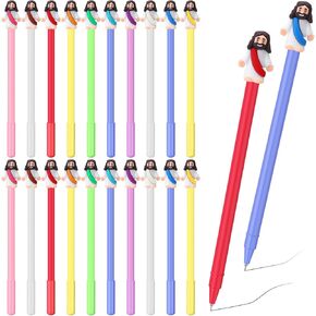Bememo 20 Pcs Little Jesus Pen Easter Gift Bulk Mini Jesus Christian Ballpoint Black Ink Pens for Religious Party Favors Church Easter Basket Stuffers Gift Classroom Prizes