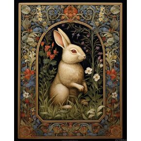 ZUVRDIAI DIY Paint by Numbers Kits for Adults Rabbit Theme, Canvas Acrylic Painting Set with Brushes Beginner-Friendly Home Decor Wall Art 16x20Inch