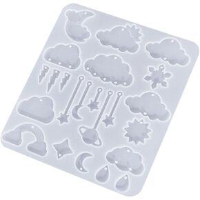 Resin Keychain Mold Mushroom Cloud Earrings Molds DIY Epoxy Resin Casting Molds with Hole for DIY Pendant Making