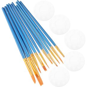Angoily 1set Paint Pallet Set Brushes Trays Easy to Clean Painting Tools for Watercolor Art Projects for Artists and Beginners