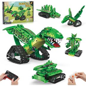 5 in 1 Dinosaur Toy for 6-12 Years Old Kids Boys, Robot Dino Building Set with APP & 2.4GHz Remote Control Science Programmable Building Block Dinosaur Kit, Birthday Gifts for Age 6 7 8 9 10 11 12