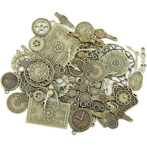 DAHI Steampunk Gears Metal Wristwatch Gear Charms Vintage Steampunk Gears Pendant Charms Gears Steampunk Pendant Metal for Jewelry Crafting