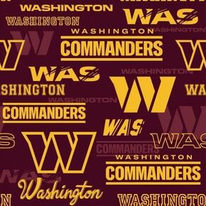 Washington Commanders Cotton Fabric - NFL Team Logo Cotton Fabric by The Yard, Fat Quarter, Half Yard, 1 Yard, 2 Yard Cuts