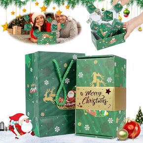 Funoio Surprise Gift Box Explosion, Merry Christmas Pop-Up Gift Box (Elk, 12 Pages)