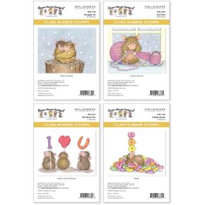Spellbinders House-Mouse Winter 4-Piece Cling Rubber Stamp Set