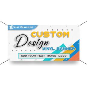 Custom Vinyl Banners and Signs/Customizable Full Color 13oz Banners for Indoor Outdoor Evnets/Personalized Banners for Every Occasion/Business, Birthday, Parties, Wedding, and Graduation. (3' X 4')