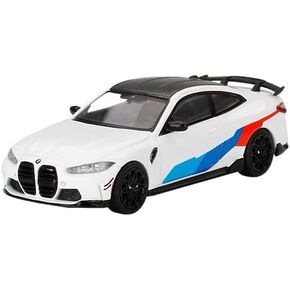 M4 M-Performance (G82) Alpine White w/Carbon Top & Graphics Ltd Ed to 3000 pcs Worldwide 1/64 Diecast Model Car by True Scale Miniatures MGT00346