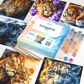 LuwoArte Paint by Numbers Kit for Adults - Wild Cats