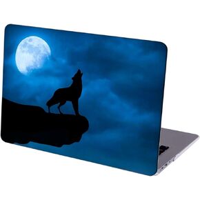Case Compatible with MacBook Pro 13 inch, Hard Protective Shell with Keyboard Cover ( M1 A2338 A2289 A2251 A2159 A1989 A1706 A1708, 2016-2020 Release) - Wolf Howling at The Moon-3
