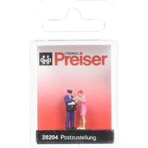 Preiser 28204 Postal Delivery Postman & Lady HO Model Figure