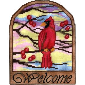 Welcome Cardinal Plastic Canvas Wall Décor Kit