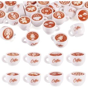 Craftdady 24pcs Mini Coffee Cup Resin Dollhouse Miniature Drink Food Coffee Mug Lovely Tableware Coffees Hang Ornament for Home Decorations Doll Kitchen Play Accessories Jewelry Making