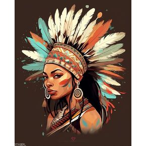 XTXGERL African Beauty Paint by Number Kit 16"x20" (40x50cm) DIY Acrylic Painting Home Decor