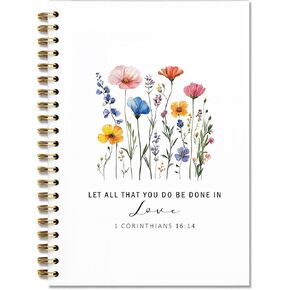 Jesus Praying With Girl Christian Religious Spiral Notebook Journal for Church Notes,Christian Jesus Church Prayer Notebook Gift for Women Girls, 5.5 x 8.3 Inches