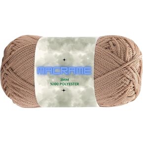 Polyester Macrame Cord 2mm x 142 Yards (426 feet) Crochet Macrame Rope Bag Crafts for Wall Nylon Polypropylene Hangings Hilo String Twine Rug Thread Gift for Knitter 1 Skein (White, Macrame) in Kuwait