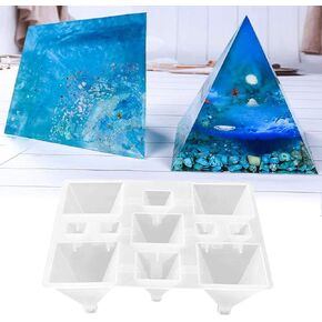 Resin Silicone Casting Molds Crystal Pyramid Epoxy Resin Molds Jewelry Box Molds for Resin Casting, Jewelry Making, Aromatherapy Candle Making 11-Slot
