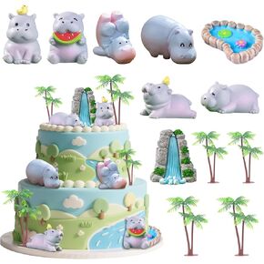 Hippo Cake Topper Hippo Birthday Party Decoration Hippo Theme Cake Decoration