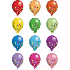 Tenare 72 Pcs Colorful Balloons Cutouts Accents Paper Sequin Balloon Name Tag Label Wall Decor for Bulletin Board Classroom Playrooms for Teacher Student Back to School Party Supplies, 5.5 x 4.1 Inch