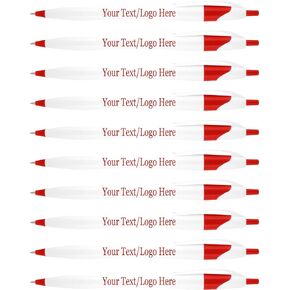 SyPen Personalized Pens With your Custom Logo or Text-500 Pack Bulk-for Businesses, Parties, and Events, Custom Printed Slim Ballpoint Click Pens, Assorted Trim Colors, Black Ink